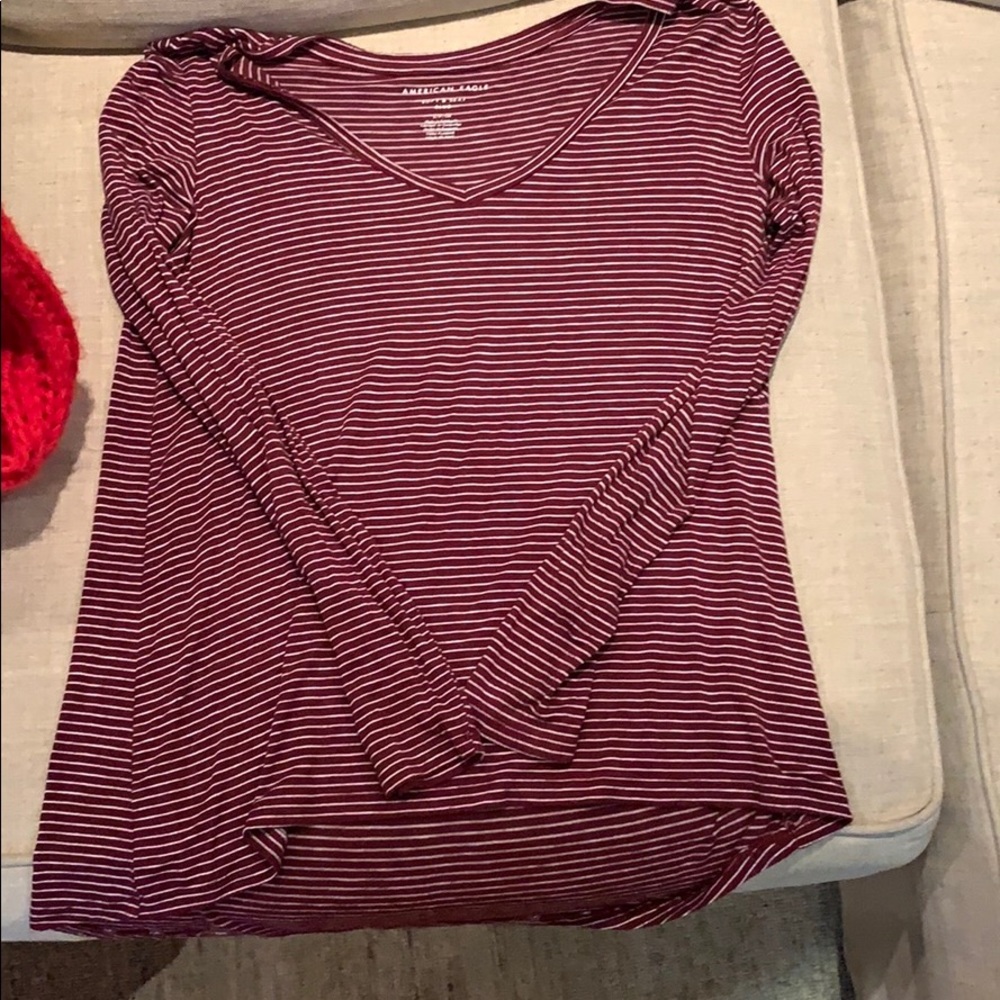 Red and white striped long sleeve